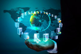 Enterprise Application connectivity and Integration in business man hand